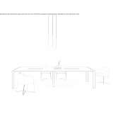 Rectangular conference table with cable management system Schwarza