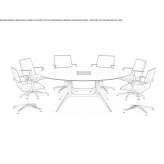 Round conference table with cable management system Rabanos