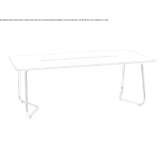 Rectangular conference table made of chrome-plated steel with a cable management system Leisnig