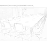 Conference table made of wooden veneer with cable management Acandi
