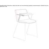Fabric training chair with sled base and writing tablet Myrhorod