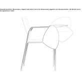Polypropylene training chair with armrests and writing tablet Carlyss