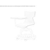 Swivel beech wood training chair with storage Orsan