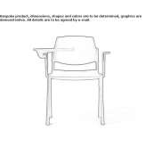 Fabric training chair and writing tablet Sadova
