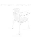 Beech training chair with a writing tablet Rovegno