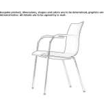 Upholstered, stackable chair with armrests Vuadens