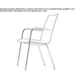Upholstered, stackable chair with armrests Vuadens