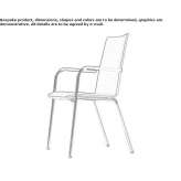 Upholstered, stackable chair with armrests Vuadens