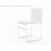 A chair upholstered in fabric with a sled base Cahir