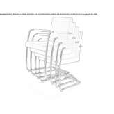 Fabric chair on supports, stackable Revuca
