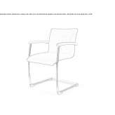Training chair made of fabric, on a cantilever, stackable Eustis