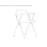 Polypropylene training chair with armrests Lycksele