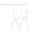 Polypropylene chair with armrests Lycksele