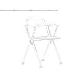 Polypropylene training chair with writing tablet Lycksele