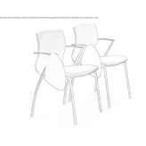 Fabric training chair with armrests and writing tablet Otura