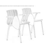 Multi-layer wooden training chair with armrests and writing tablet Otura