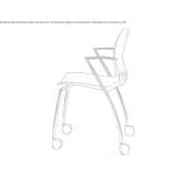 Plastic chair with armrests on wheels Egna