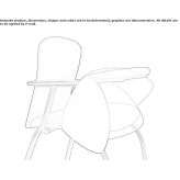 Plastic training chair with armrests and writing tablet Xmaben