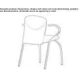 Reception chair upholstered in fabric with armrests Xmaben