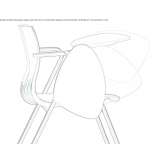 Plastic training chair with armrests and writing tablet Egna