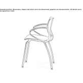 Chair upholstered in fabric on supports with armrests Egna