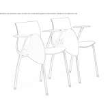 Plastic training chair with armrests and writing tablet Egna