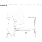 Multi-layer wood training chair with armrests and writing tablet, stackable Zuhres