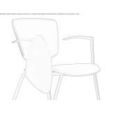 Tanned leather training chair with armrests and writing tablet Lasinja