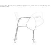 Polypropylene training chair with armrests and writing tablet Carlyss