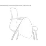 Tanned leather training chair with armrests and writing tablet Barjols