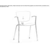 Training chair made of multi-layer wood with armrests and stackable Zuhres