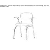 Reception chair upholstered in fabric with armrests Xmaben