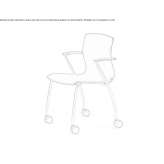 Upholstered leather chair with armrests on wheels Barjols