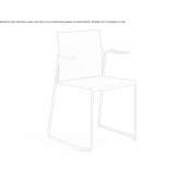 Technopolymer chair with armrests, sled base Elling