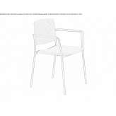 Krzesło tapicerowane z możliwością sztaplowania i podłokietnikami Sykia