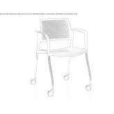 Reception chair with connecting device on wheels Eldivan