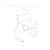 Training chair made of polypropylene, with a sleigh-shaped base, stackable Orista