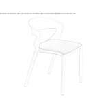 Chair with open backrest and integrated cushion Itaborai