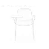 Stackable polypropylene training chair with writing tablet Galera