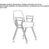 Upholstered plastic chair with armrests, modern style, stackable Iona