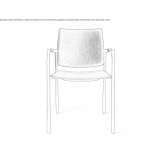 Leather chair with stackable armrests Mournies