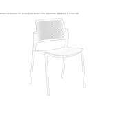 Polypropylene chair with open backrest and connecting device Eldivan