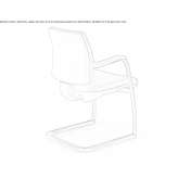 Fabric chair on supports with armrests Baska