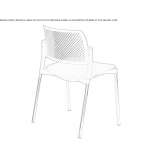Chair with open backrest and integrated cushion Eldivan