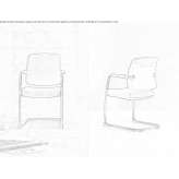 Krzesło szkoleniowe z tkaniny na wspornikach, z podłokietnikami Stavrovo