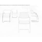 Krzesło szkoleniowe z tkaniny na wspornikach, z podłokietnikami Adorf