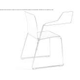 Training chair based on a sled with a writing tablet Canora