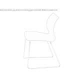 Upholstered polypropylene chair with sleigh base Ossana