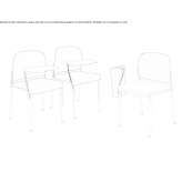 Upholstered training chair with writing tablet Barroso