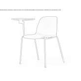 Training chair with polypropylene base and writing tablet Gaiano